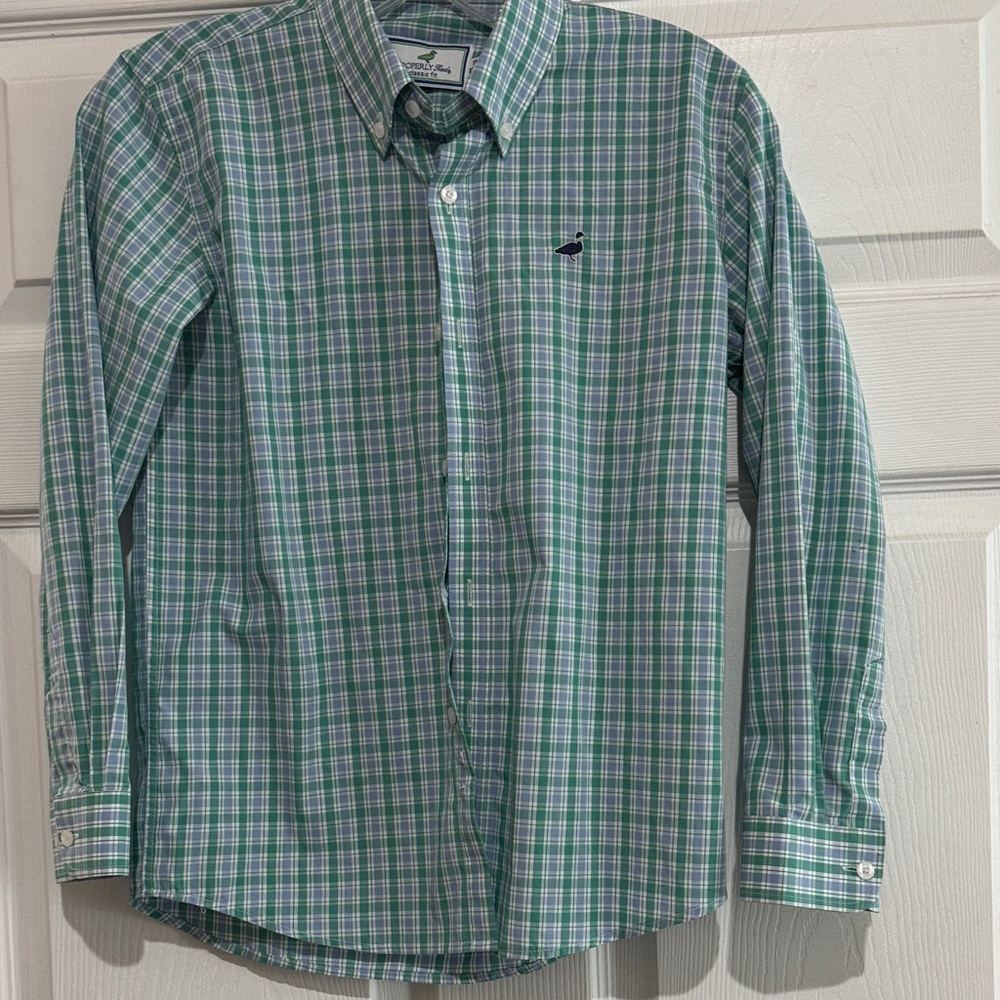 Boys' Green Plaid Button-Down Shirt by Properly tied